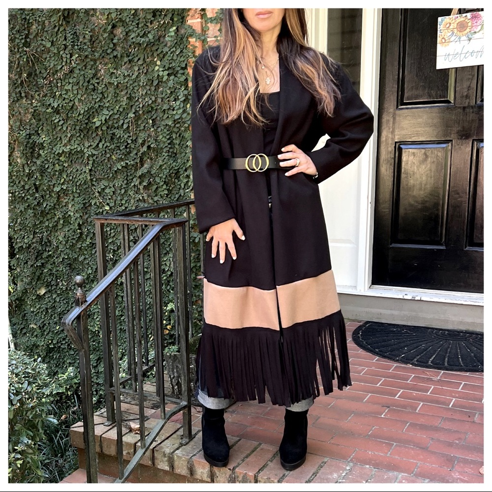 Made In Italy Most Fabulous Fringe belted Coat - Picture 11 of 12